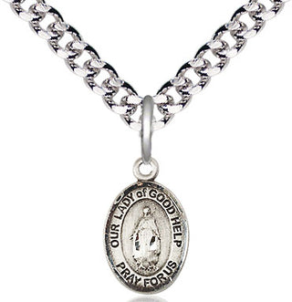 Pewter Our Lady Of Good Help Medal Religious and Catholic Jewelry Engraved Catholic Saint Jewelry