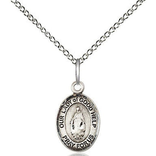 Sterling Silver Our Lady Of Good Help Medal Religious and Catholic Jewelry Engraved Catholic Saint Jewelry