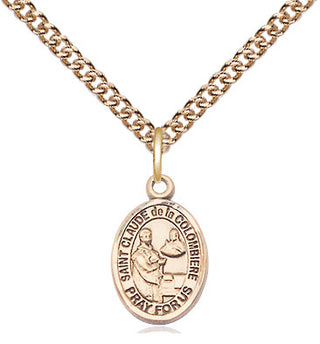14kt Gold Filled Saint Claude de la Colombiere Medal Religious and Catholic Jewelry Engraved Catholic Saint Jewelry