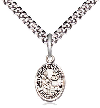 Pewter Saint Claude de la Colombiere Medal Religious and Catholic Jewelry Engraved Catholic Saint Jewelry