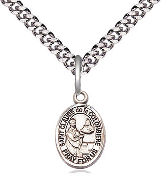 Pewter Saint Claude de la Colombiere Medal Religious and Catholic Jewelry Engraved Catholic Saint Jewelry