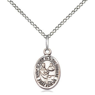 Sterling Silver Saint Claude de la Colombiere Medal Religious and Catholic Jewelry Engraved Catholic Saint Jewelry