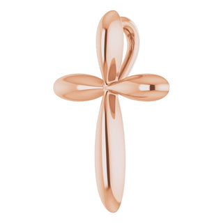 14K Rose 17x13 mm Cross 16-18" Necklace