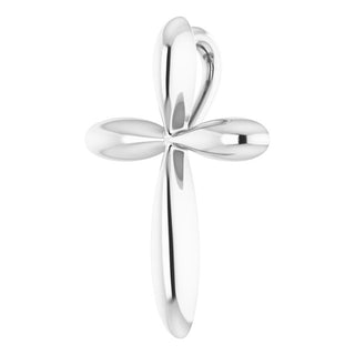 14K White 17x13 mm Cross 16-18" Necklace