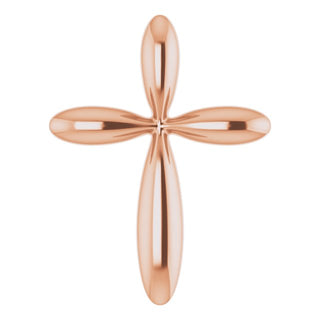 14K Rose 17x13 mm Cross 16-18" Necklace