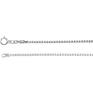24-inch Diamond Cut Box Chain with Spring Ring - Sterling Silver