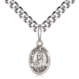 Pewter Saint Kateri Tekakwitha Medal Religious and Catholic Jewelry Engraved Catholic Saint Jewelry