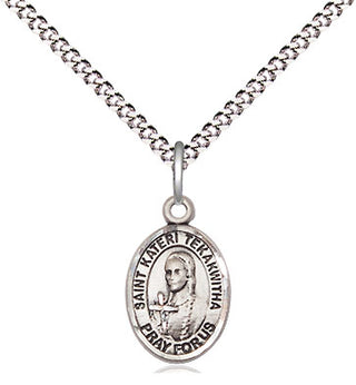Sterling Silver Saint Kateri Tekakwitha Medal Religious and Catholic Jewelry Engraved Catholic Saint Jewelry