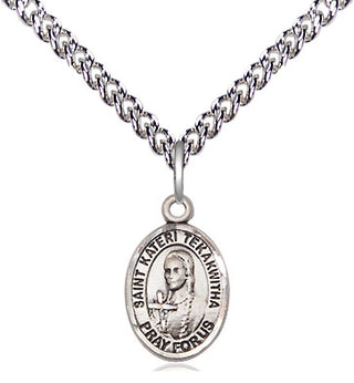 Sterling Silver Saint Kateri Tekakwitha Medal Religious and Catholic Jewelry Engraved Catholic Saint Jewelry