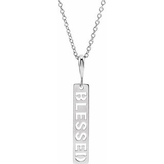 Platinum Blessed Bar 16-18" Necklace