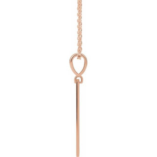 14K Rose Blessed Bar 16-18" Necklace