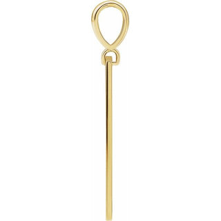 14K Yellow 27.2x4 mm Blessed Bar Pendant
