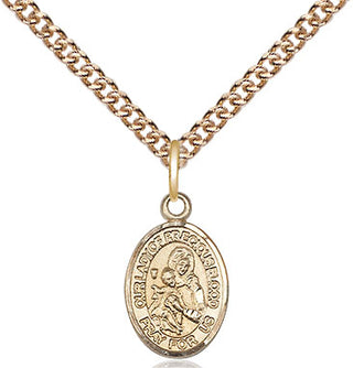 14kt Gold Filled Our Lady of the Precious Blood Medal Religious and Catholic Jewelry Engraved Catholic Saint Jewelry