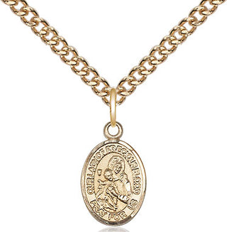 14kt Gold Our Lady of the Precious Blood Medal Engraved Catholic Saint Jewelry