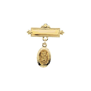 14K Yellow Saint Christopher Baptismal Pin 