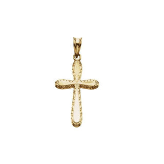 14K Yellow 26x14 mm Sculptural Cross Pendant
