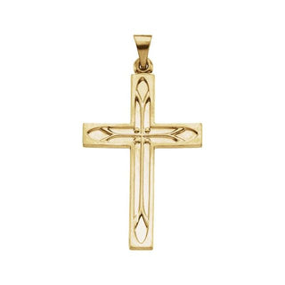 14K Yellow 36.5x23 mm Cross Pendant