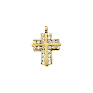 14K Yellow 3/4 CTW Natural Diamond Cross Pendant  