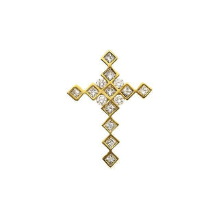 14K Yellow 2/3 CTW Natural Diamond Cross Pendant   