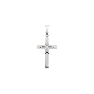14K White 18x12 mm Cross Pendant 