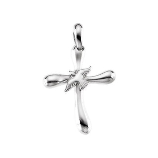 Sterling Silver Cross with Dove Pendant  