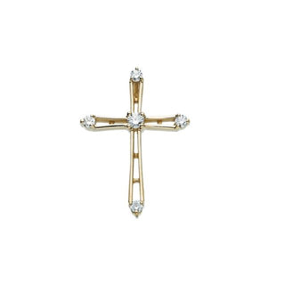 14K Yellow 1/3 CTW Natural Diamond Cross Pendant
