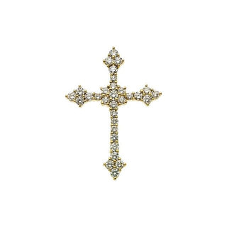 14K Yellow 3/4 CTW Natural Diamond Cross Pendant      