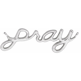 Platinum 23.1x7.37 mm Pray Necklace Center