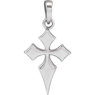 Platinum 18.3x9 mm Cross Pendant