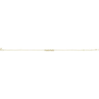 14K Yellow Lowercase Script Nana Bracelet