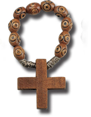 Light Brown Wood Rosary Ring 25-Pack