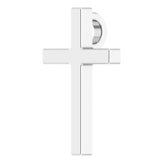 14K White 12x7.6 mm Cross Pendant
