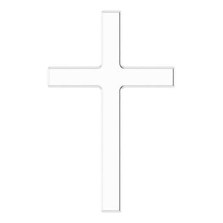 14K White 12x7.6 mm Cross Pendant