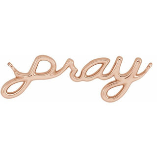 10K Rose 23.1x7.37 mm Pray Necklace Center