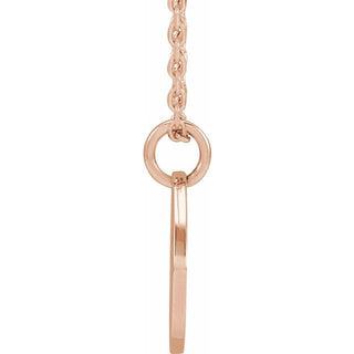 14K Rose 12.75x9.99 mm Pierced Cross 16-18" Necklace