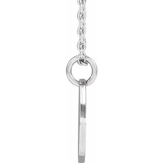 Platinum 12.75x9.99 mm Pierced Cross 16-18" Necklace