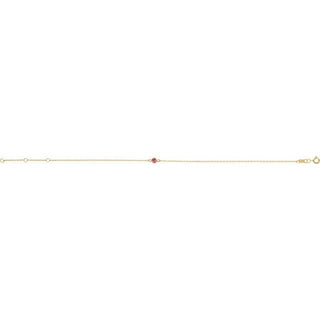 14K Yellow Natural Pink Tourmaline Bezel-Set Solitaire 6 1/2-7 1/2" Bracelet