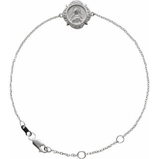 14K White Miraculous Mary Bracelet