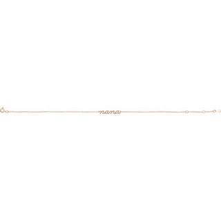 14K Rose Lowercase Script Nana Bracelet