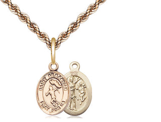 14kt Gold Filled Saint Sebastian Track and Field Medal Religious and Catholic Jewelry