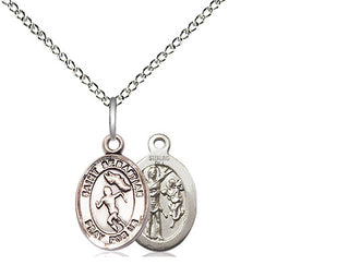 Sterling Silver Saint Sebastian Track and Field Medal Religious and Catholic Jewelry