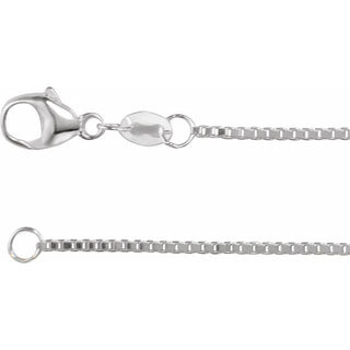 16 Inch Diamond Box Cut Chain With Lobster Clasp Sterling Silver