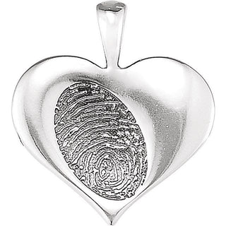Sterling Silver Heartprint Rose Pendant