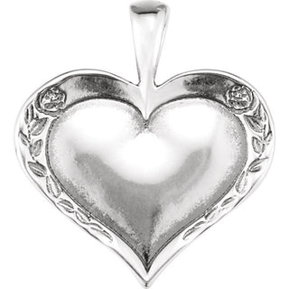 Sterling Silver Heartprint Rose Pendant