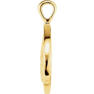 14K Yellow Heartprint Oak Tree Pendant