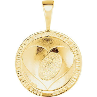14K Yellow Heartprint Jesus Pendant