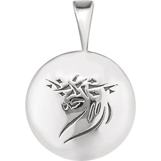 Sterling Silver Heartprint Jesus Pendant