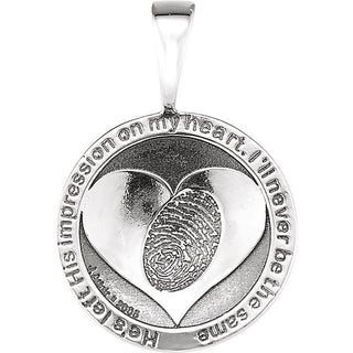 Sterling Silver Heartprint Jesus Pendant