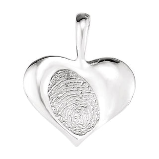 14K White 23.4x23 mm Large Heartprint Pendant