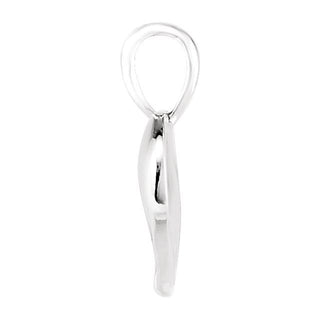 14K White 23.4x23 mm Large Heartprint Pendant